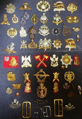 Lot 75 - A Collection of Forty Eight Regimental Cap and Lapel Badges, including some foreign examples, three