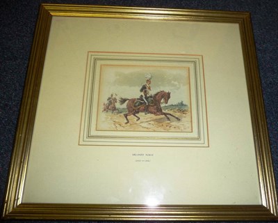 Lot 86 - Orlando Norie - Study of an Officer of the 17th Lancers, seated astride a galloping horse, the...