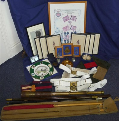Lot 89 - A Collection of Militaria, including a 1 3/4inch brass three draw telescope by B.C.Ltd.& Co.,...