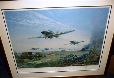 Lot 91 - Frank Wootton - Adlertag, 15th August 1940, colour print, signed by RAF pilots from Battle of...