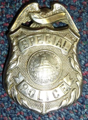 Lot 113 - An Early 20th Century American Special Police White Metal Breast Badge, for the district of...
