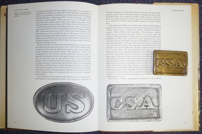 Lot 114 - An American Confederate Brass Belt Buckle, of rectangular form, cast C.S.A., the reverse...