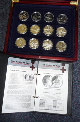 Lot 123 - A Collection of Twelve `The World at War' Silver Proof Coins,  commemorating the Second World...