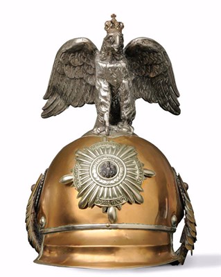 Lot 128 - A Late 19th/Early 20th Century Prussian Garde Du Corps Brass High Dress Helmet/Pickelhaube, the...