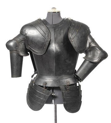 Lot 137 - A Victorian Half Suit of Armour, with rolled and gadrooned edges, comprising a cuirass (breastplate