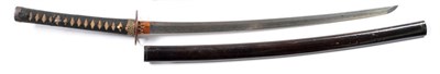 Lot 180 - An 18th Century Japanese Samurai Katana, the 58.5cm steel blade signed on the tang, with one...