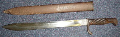 Lot 194 - A German 1898/05 Butcher Bayonet, Second Pattern, the blade stamped F.Koeller, Solingen, with steel