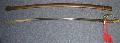 Lot 197 - A 19th Century German Cavalry Sword, the 89cm slightly curved single edge fullered steel blade...