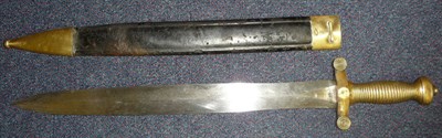 Lot 198 - A French 1831 Pattern Artillery Sword, the 48cm double edge leaf shape steel blade stamped TALABOT