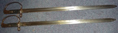 Lot 228 - Two British 1879 Pattern Artillery Sawback Sword Bayonets, with War Department markings to the...