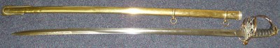 Lot 232 - A Victorian 1845 Pattern Infantry Officer's Sword, the 82cm single edge fullered steel blade etched