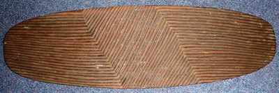 Lot 271 - A 19th Century Australian Aborigine Shield, of oblong form, the front deeply carved with...