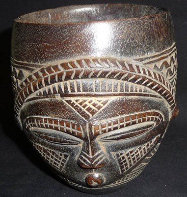 Lot 325 - Lot subject to VAT on the hammer price A Kuba, Congo Palm Wood Cup, of rounded cylindrical...