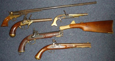 Lot 381 - FIREARMS CERTIFICATE REQUIRED FOR THIS LOT A Replica of a US Five Shot Revolving Rifle, with 63.5cm