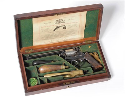 Lot 391 - A 19th Century Adams's Patent Double-Action Five Shot Revolver, the 16cm octagonal blued steel...