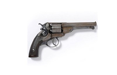 Lot 393 - A 19th Century Kerr's Patent Five Shot Percussion Cap Double Action Revolver, the 14cm...