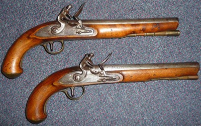 Lot 406 - A Pair of 1796 Pattern Light Cavalry Flintlock Pistols by T Ketland & Co., London, each with...