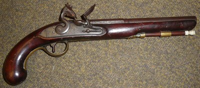 Lot 417 - A Late 18th/Early 19th Century Flintlock Duelling/Officer's Pistol, the 23cm steel barrel octagonal