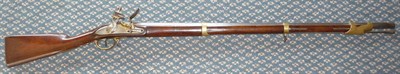 Lot 425 - An Early 19th Century Belgian Flintlock Three Band Musket, the 93cm steel barrel stamped B over 456