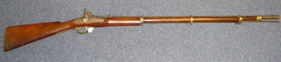 Lot 430 - A 19th Century Percussion Cap Sepoy Three Band Musket, the 94cm steel barrel slightly flared at the