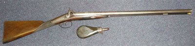 Lot 438 - A 19th Century Percussion Cap Double Barrel Sporting Gun, with 73cm steel barrels, foliate engraved