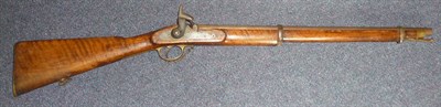 Lot 447 - A 19th Century Percussion Cap Military Carbine by J Hollis & Sons, the 63cm steel barrel with proof