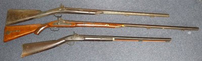 Lot 454 - Two 19th Century Percussion Cap Single Barrel Sporting Guns, one with brass trigger guard and...