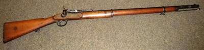 Lot 460 - A 19th Century Enfield Snider Rifle, the 75cm steel two band barrel with hinged ladder sight,...