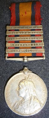 Lot 2 - A Queen's South Africa Medal, with five clasps CAPE COLONY, DRIEFONTEIN, JOHANNESBURG, DIAMOND HILL