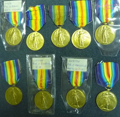 Lot 7 - A Collection of Nine Allied Victory Medals, to E1967 PTE.W.AYLING R.FUS; 6456 PTE.G BANKS CAM'N...