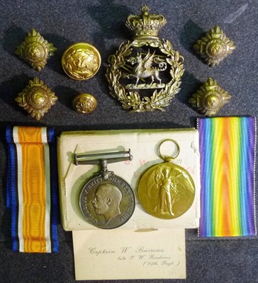 Lot 13 - A First World War Pair, awarded to 353535 GNR.J.W.SODEN. R.A., comprising British War Medal and...