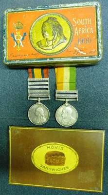 Lot 17 - A Boer War Pair, awarded to 3435 PTE.J.MANNIOIN. RL:LANC:REGT, comprising Queen's South Africa...