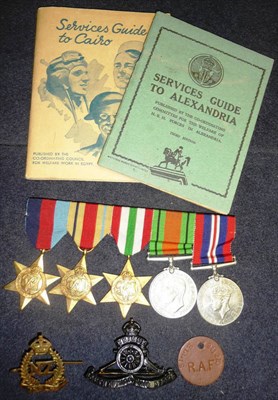 Lot 18 - A Second World War Group of Five Medals, comprising 1939-45 Star, Italy Star, Africa Star,...