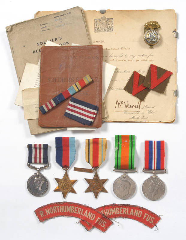 Lot 21 - A Second World War Gallantry Group of Five Medals, awarded  to 4274550 FSR J.W. BARNES,...