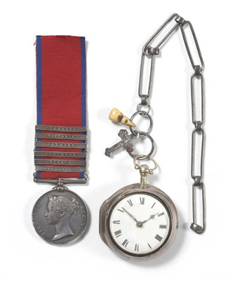 Lot 24 - A Military General Service Medal 1847, awarded to THOS,LAZENBY, 7TH FOOT, with six clasps...