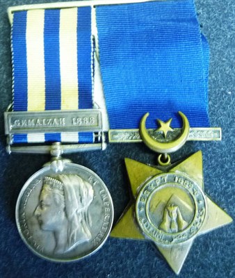 Lot 30 - An Egypt Medal 1882-89, with clasp GEMAIZAH 1888. awarded to 2276 PTE:G.HARDISTY 2/ K.O.S.B....