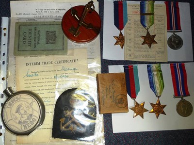 Lot 40 - A Second World War Naval Group of Three Medals, with issue paper, comprising 1939-45 Star, Atlantic