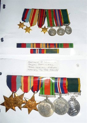 Lot 41 - A Second World Group of Six Medals and Miniatures, to CAPTAIN R.WILLIAMS R.A., comprising...