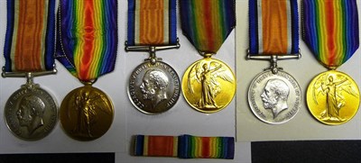 Lot 43 - Three First World War Pairs, each comprising British War Medal and Victory Medal, to 36650...