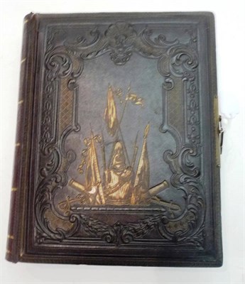 Lot 111 - A Late Victorian Embossed and Tooled Leather Musical Photograph Album "The British Army Album",...