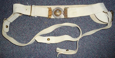 Lot 112 - An Officers Waistbelt and Sword Slings, to 24th Foot ( 2nd Warwickshire Regiment), with silver...