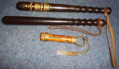 Lot 121 - A First World War Manchester Special Constable's Mahogany  Truncheon, by J Tyzack & Sons,...