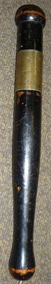 Lot 123 - A George IV Ebonised Truncheon, of tapering cylindrical form, with rounded pommel, set with a brass