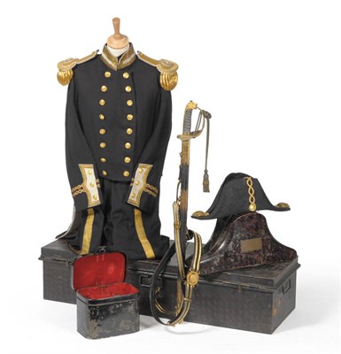 Lot 140 - A Victorian Dress Uniform to an Officer of the Royal Naval Reserve, comprising:- a tailcoat and...