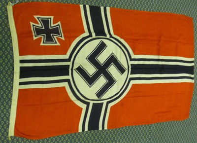 Lot 153 - A German Third Reich Panzer Tank Flag, with machine stitched hoist, 74cm by 136cm; a German...