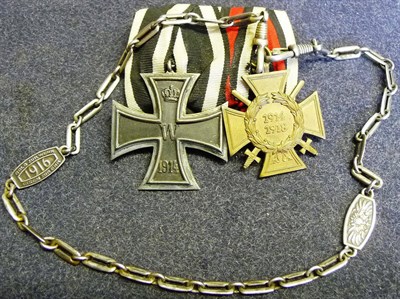 Lot 174 - A First World War German Iron Cross, second class and a 1914-1918 Cross of Honour with swords,...