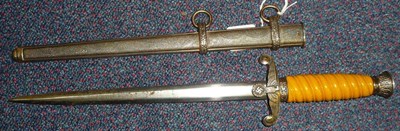 Lot 188 - A German Third Reich Army Officer's Dagger, with later blade, silver plated hilt with yellow...