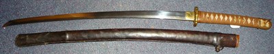 Lot 201 - A Second World War Japanese Katana, the 64.5cm steel blade signed on the tang and with Seki Arsenal