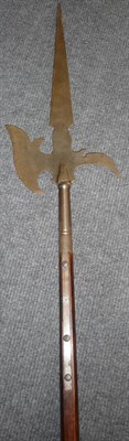 Lot 212 - A 17th Century Style Halberd, with triangular blade, crescent shape axe head and down-curved fluke