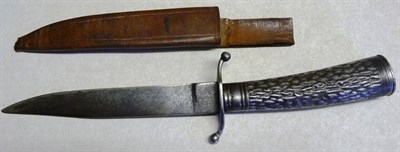 Lot 232 - A First World War German Trench Knife, the pointed single edge steel blade stamped with maker's log